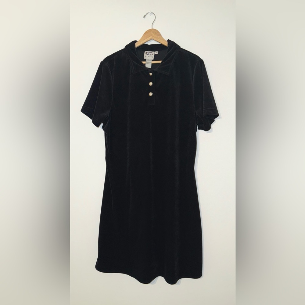 Vintage Ribbed Velour Dress